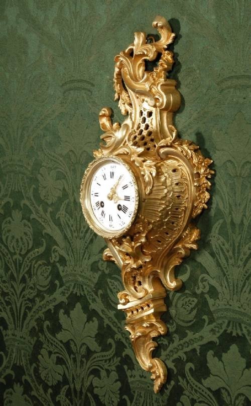 fig 2. **** SOLD **** Superb Antique French Cartel Clock - Beautiful Rococo design